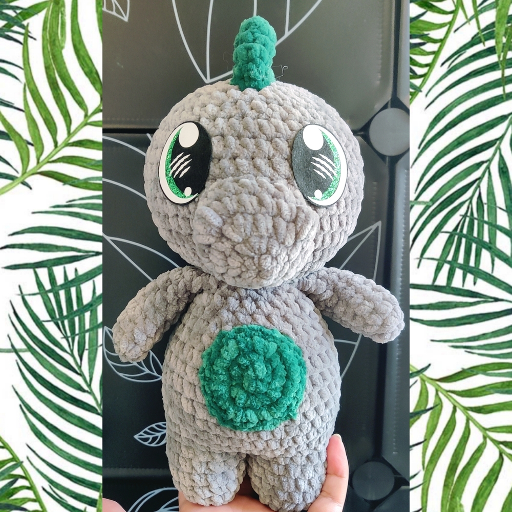 Crochet Slytherin Dinosaur With Dino Slash Felt Eyes